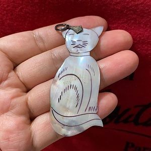 🖤Handmade💕MOP cat 🐈‍⬛ pendant